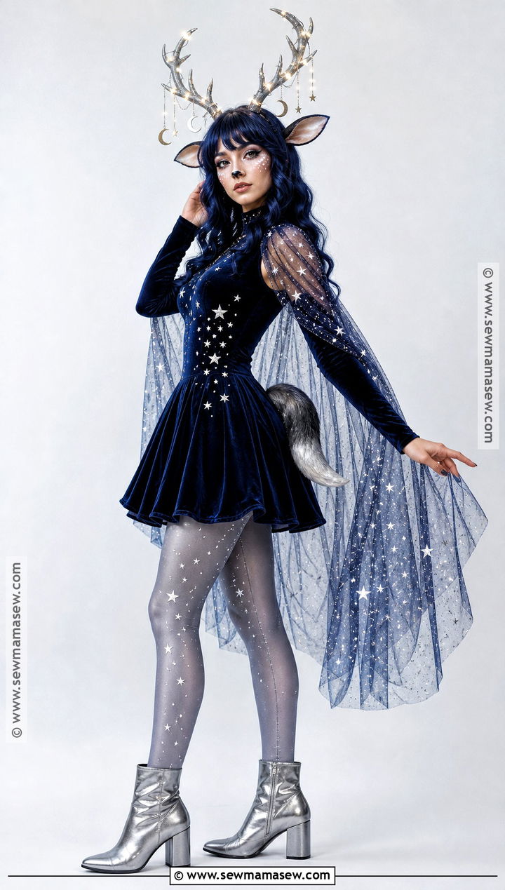 Celestial Deer Costume With Star Antlers - 50 deer costume ideas