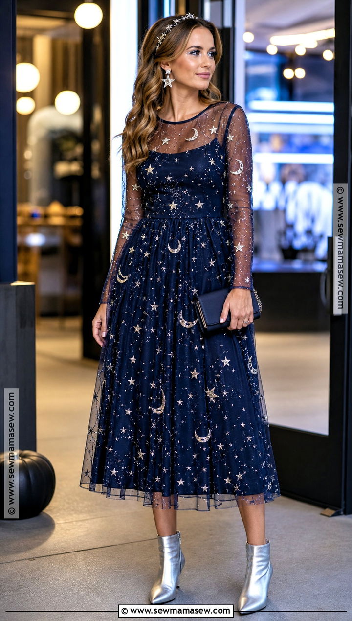 Celestial Halloween Dress With Silver Ankle Boots - 30 halloween dresses