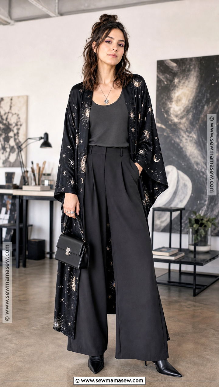 Celestial Kimono Boho Witch Outfit - 30 Boho Witch Outfits