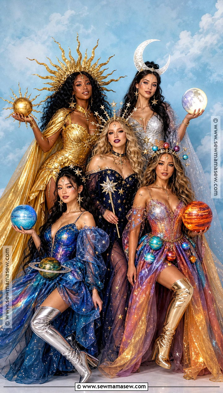 Celestial Sun Moon And Stars Costume - 30 Halloween Costumes Women Group