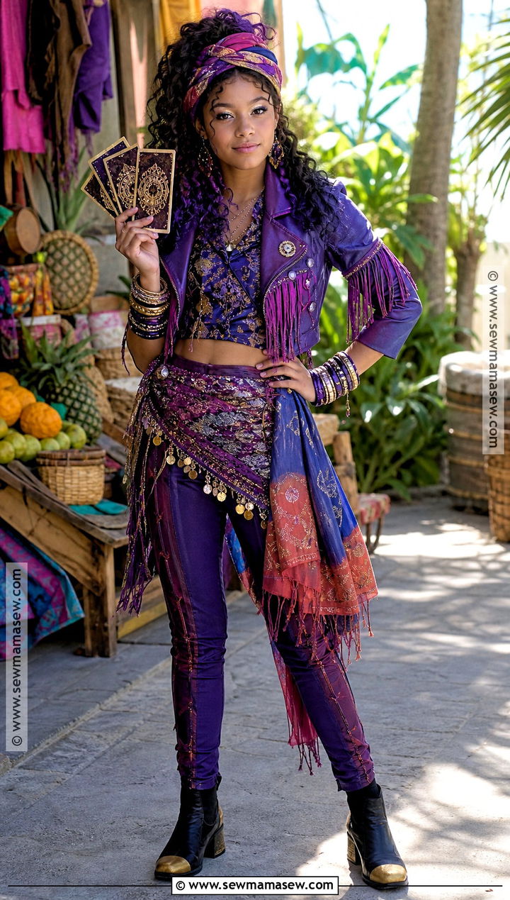 Celia Descendants Costume With Purple Fringe Jacket - 35 descendants costumes