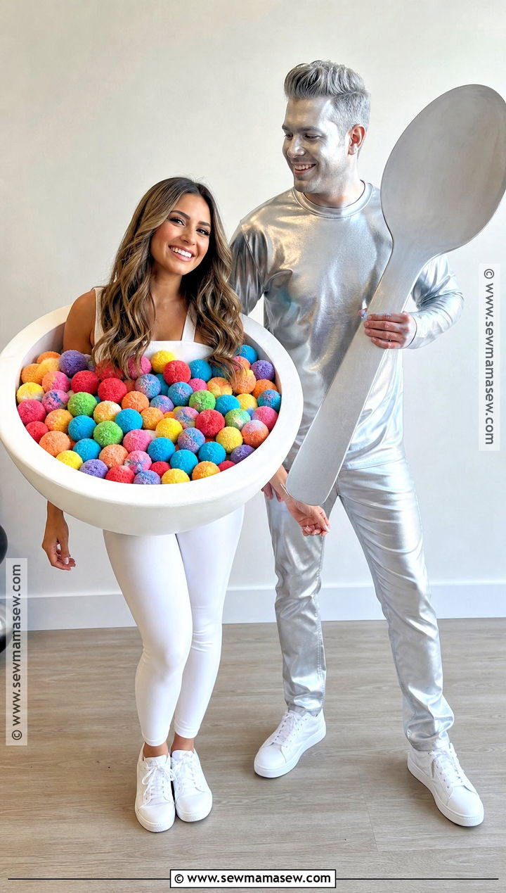 Cereal Bowl And Spoon Couple Costume - 35 funny halloween costumes for couples