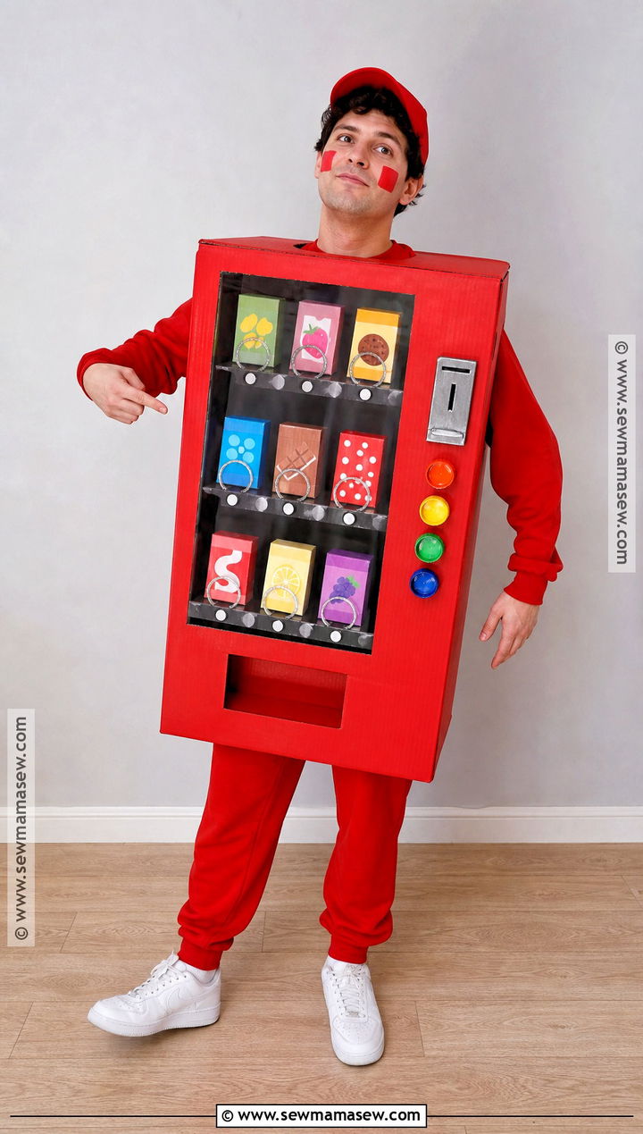 Cereal Box Vending Machine Costume - 30 recycled costume ideas for men