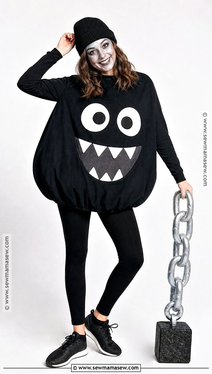 Chain Chomp Costume With Black Bubble Tunic - 30 super mario costume ideas