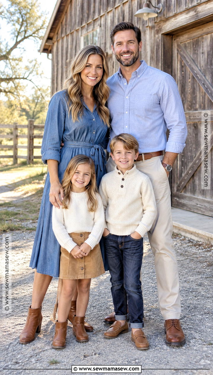 Chambray And Cognac September Family Photo Outfits - 25 september family pictures outfits