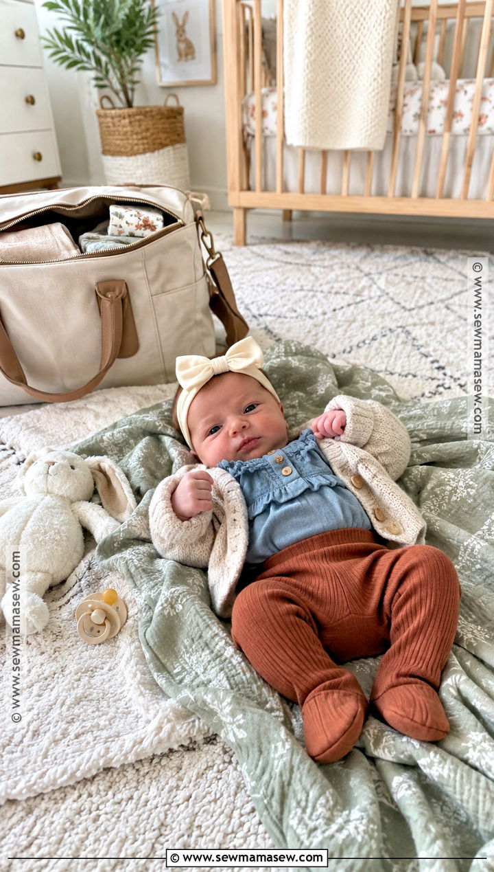 Chambray Ruffle Bodysuit Baby Girl Fall Coming Home Outfit - 15 baby girl coming home outfit fall ideas