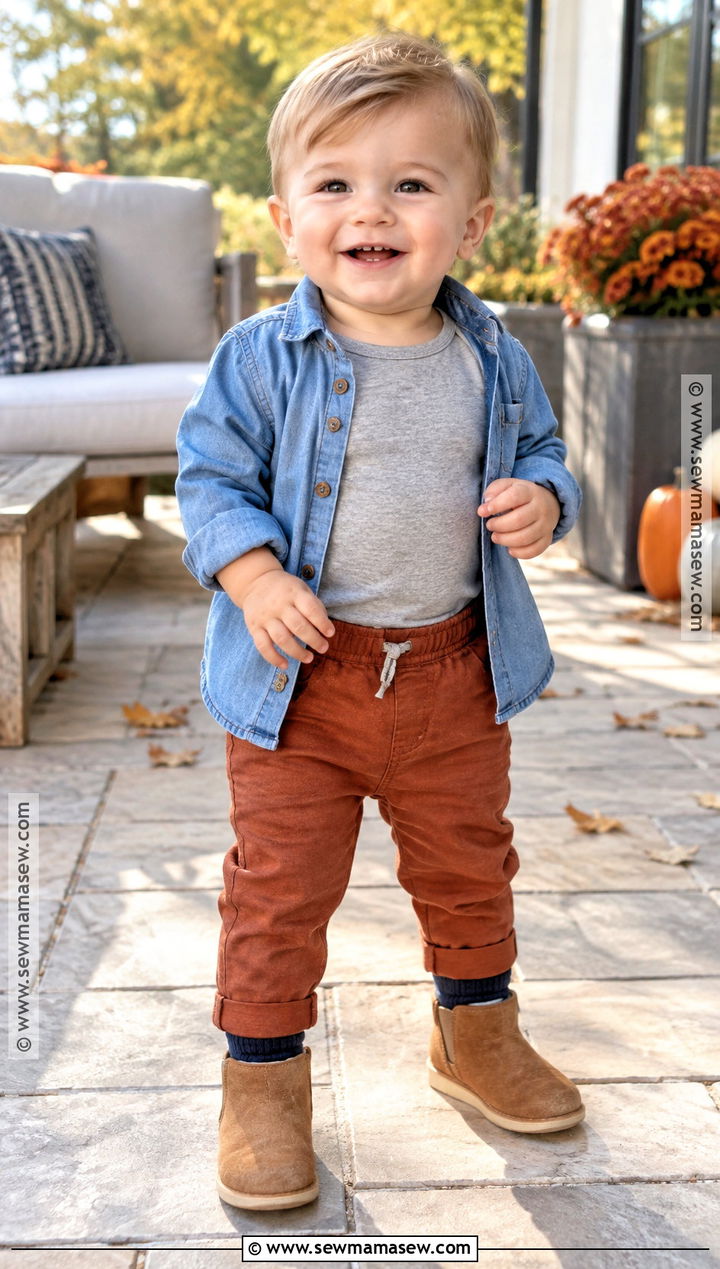 Chambray Shirt Baby Boy Fall Outfit - 20 fall outfits for baby boys