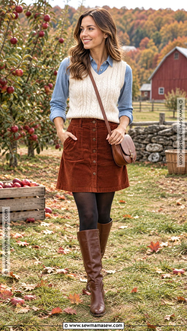 Chambray Shirt New England Fall Outfit - 25 new england fall outfits