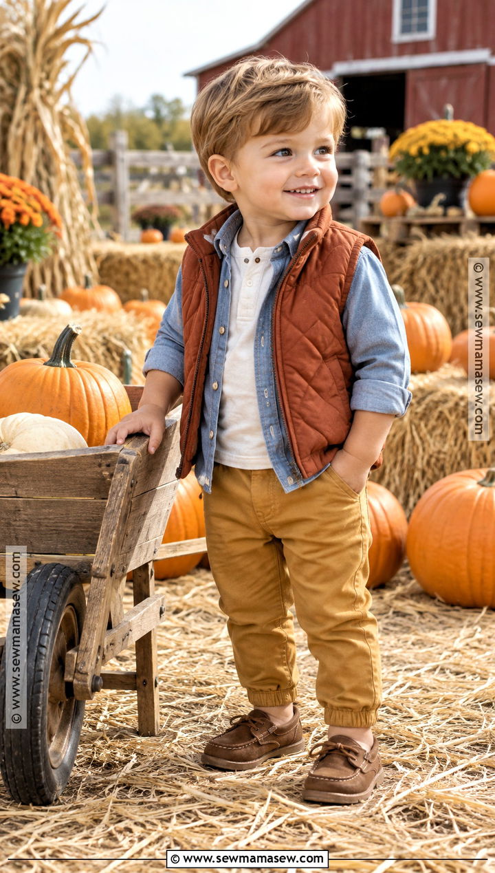 Chambray Shirt Pumpkin Patch Toddler Outfit - 20 Pumpkin Patch Toddler Outfit Ideas for Boys