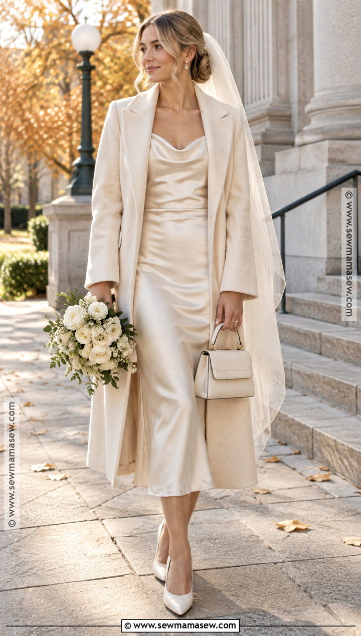 Champagne Fall Courthouse Wedding Dress - 20 fall courthouse wedding dress ideas