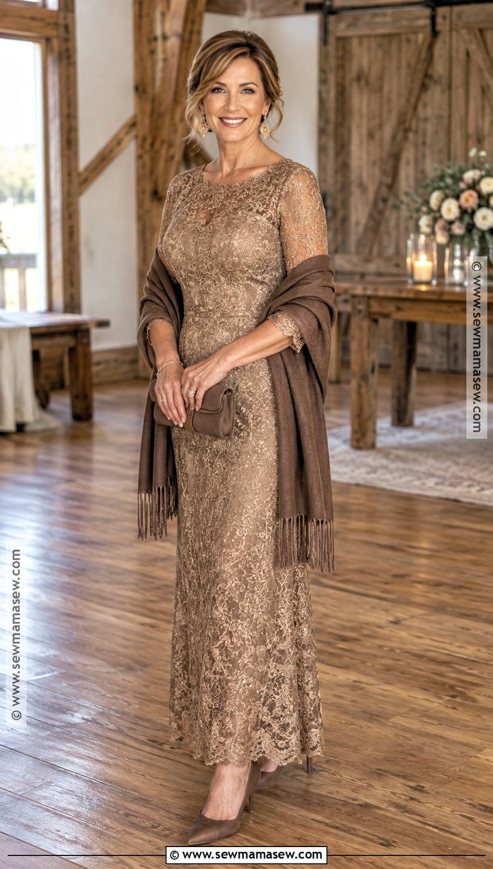 Champagne Lace Mother Of The Bride Dress - 25 fall mother of the bride dresses rustic
