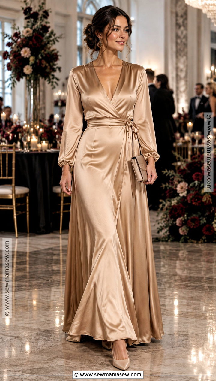 Champagne Long Sleeve Maid of Honor Dress - 20 fall maid of honor dresses