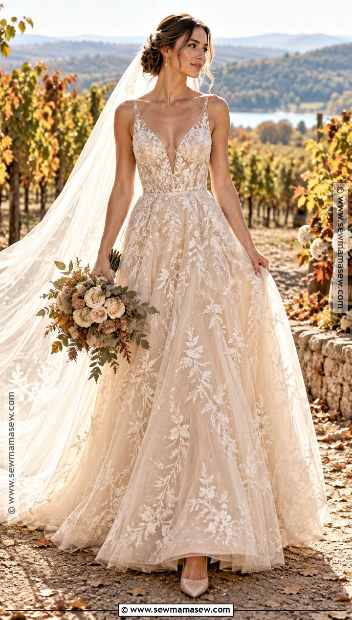 Champagne October Wedding Dress - 15 wedding dress october ideas