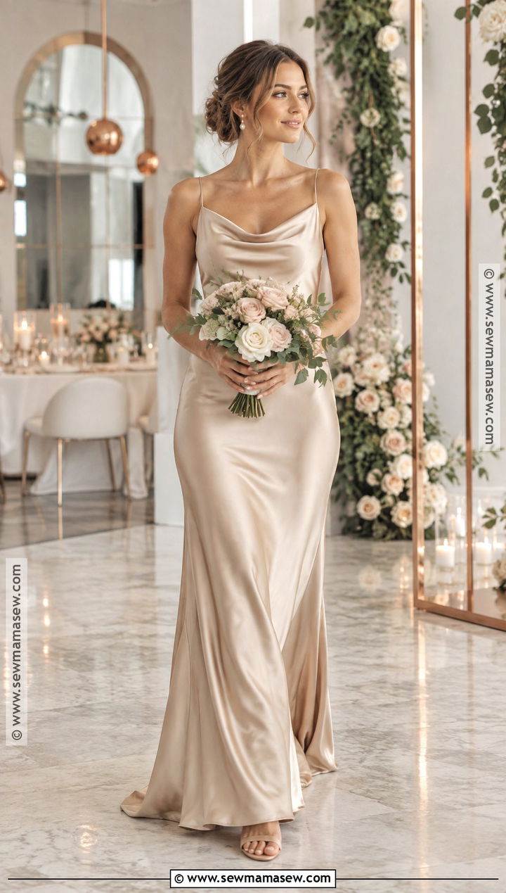 Champagne Satin Bridesmaid Dress - 15 Bridesmaid Dress Fall Colors Ideas