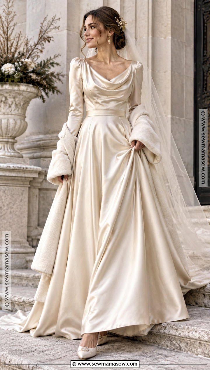 Champagne Satin Wedding Dress - 15 Wedding Dresses November Brides