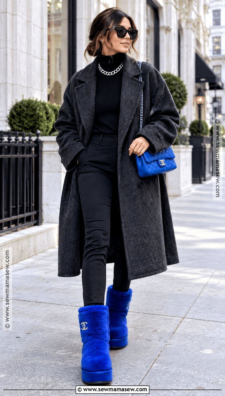 Chanel Blue Boots And Monochrome Outfit - 15 chanel fall 2026 ready to wear ideas