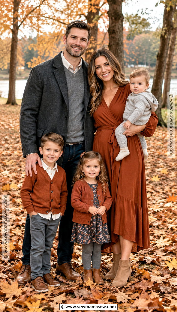 Charcoal And Burnt Orange Fall Family Photo Outfits - 20 outdoor family photo outfits fall