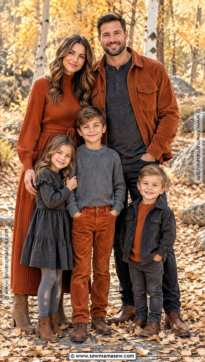 Charcoal And Burnt Orange Fall Family Picture Outfits - 15 clothes for family pictures fall