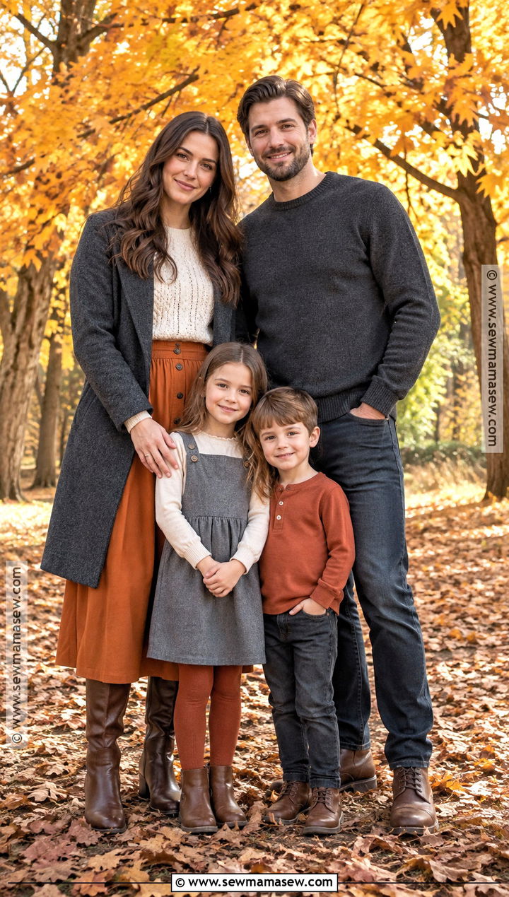 Charcoal And Burnt Orange Family Fall Picture Outfit - 25 family fall pictures outfits