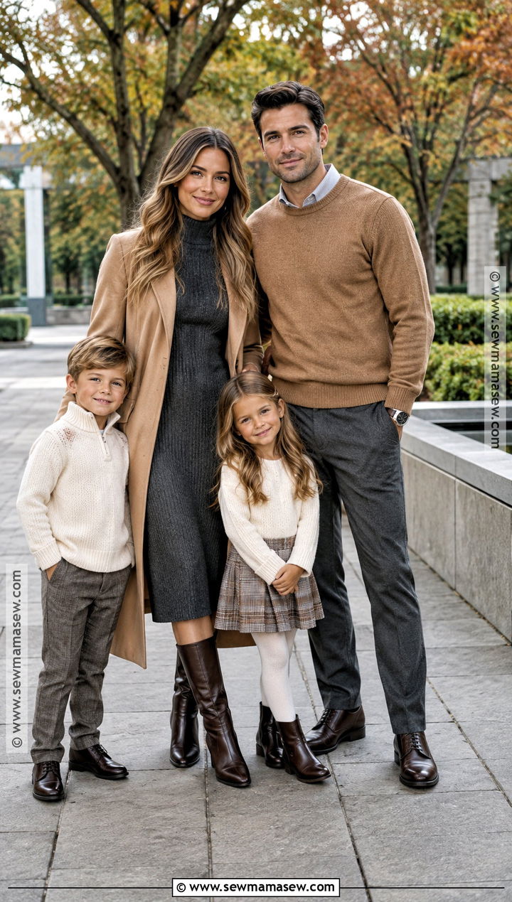 Charcoal And Camel Fall Family Picture Outfit - 25 outdoor fall family pictures outfits