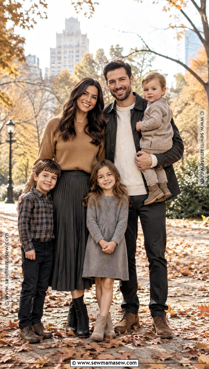 Charcoal And Camel Family Fall Photoshoot Outfit - 25 family fall photoshoot outfits