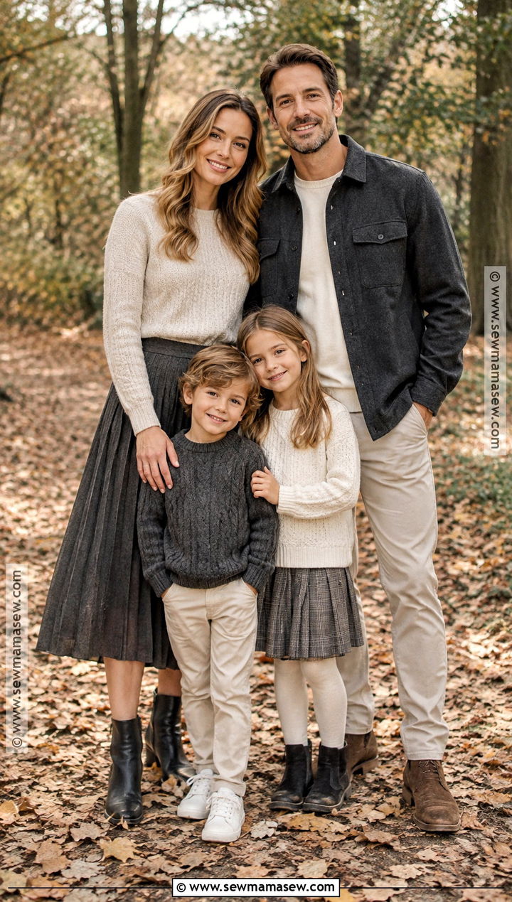 Charcoal And Oatmeal Fall Family Picture Outfits - 15 fall neutral outfits family pictures