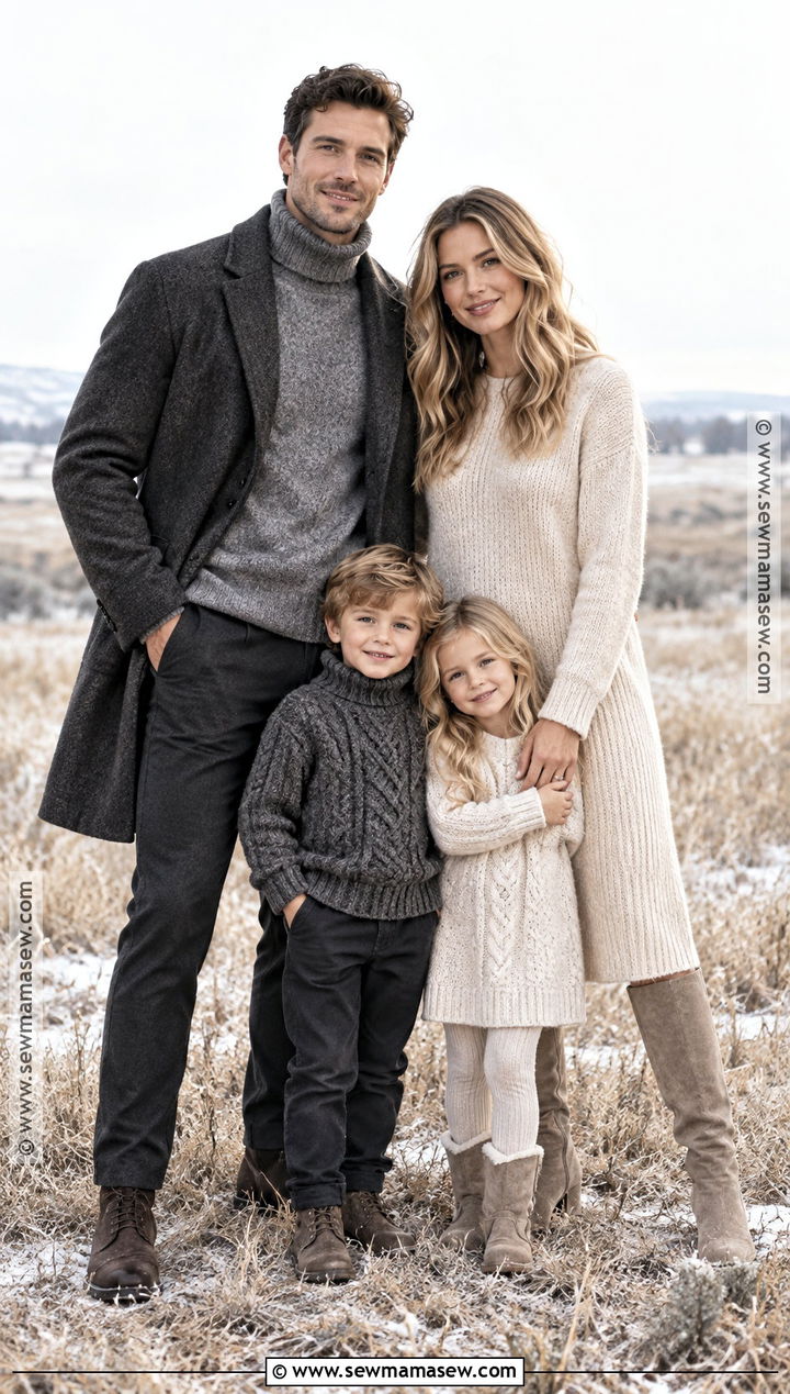 Charcoal And Oatmeal Family Photo Outfits - 20 Family Photo Outfits Fall Color Schemes Picture Ideas Winter