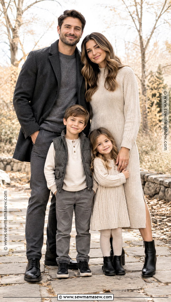 Charcoal And Oatmeal October Family Photo Outfits - 25 october family photos outfits