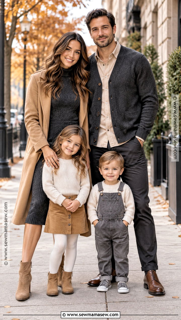 Charcoal And Tan Family Portrait Outfit - 20 Fall Family Portraits Outfits