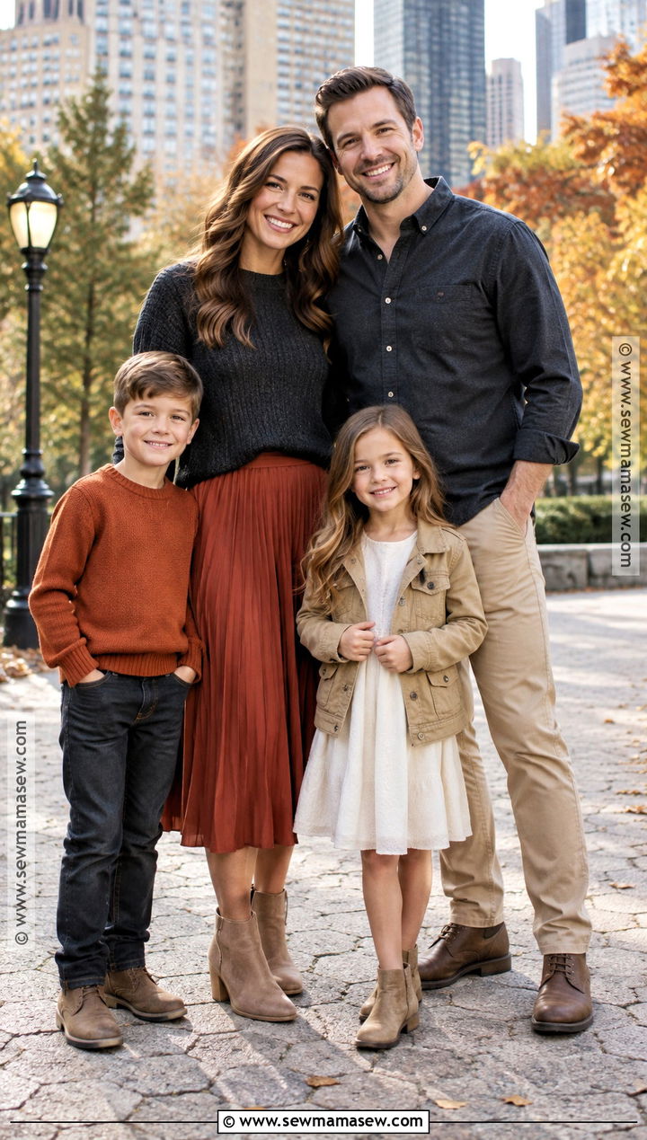Charcoal Burnt Orange And Khaki October Family Photo Outfits - 15 october family photos outfits colors