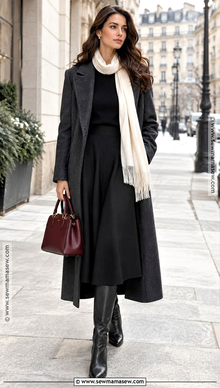 Charcoal Coat Old Money Fall Outfit - 20 old money outfits women fall