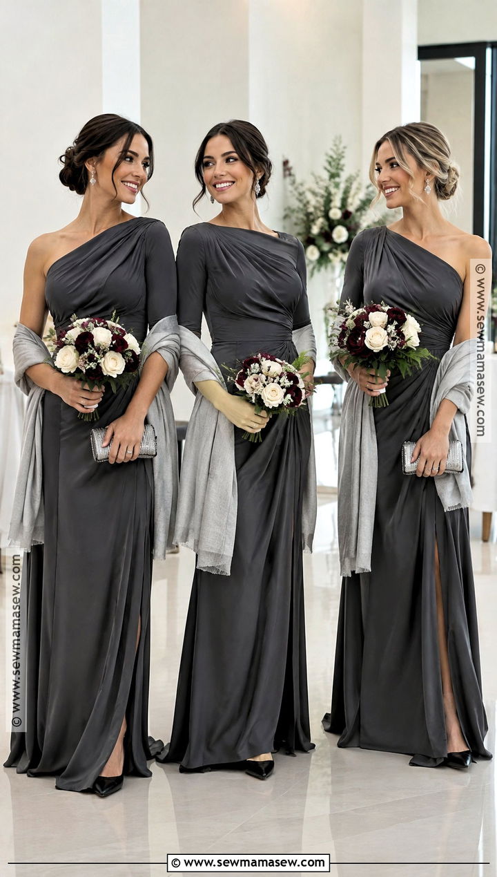 Charcoal Gray Bridesmaid Dress - 15 November Wedding Colors Bridesmaid Dress Ideas
