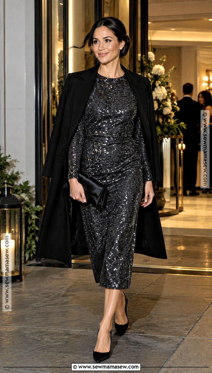 Charcoal Sequin Autumn Wedding Guest Dress - 25 autumn dresses wedding guest
