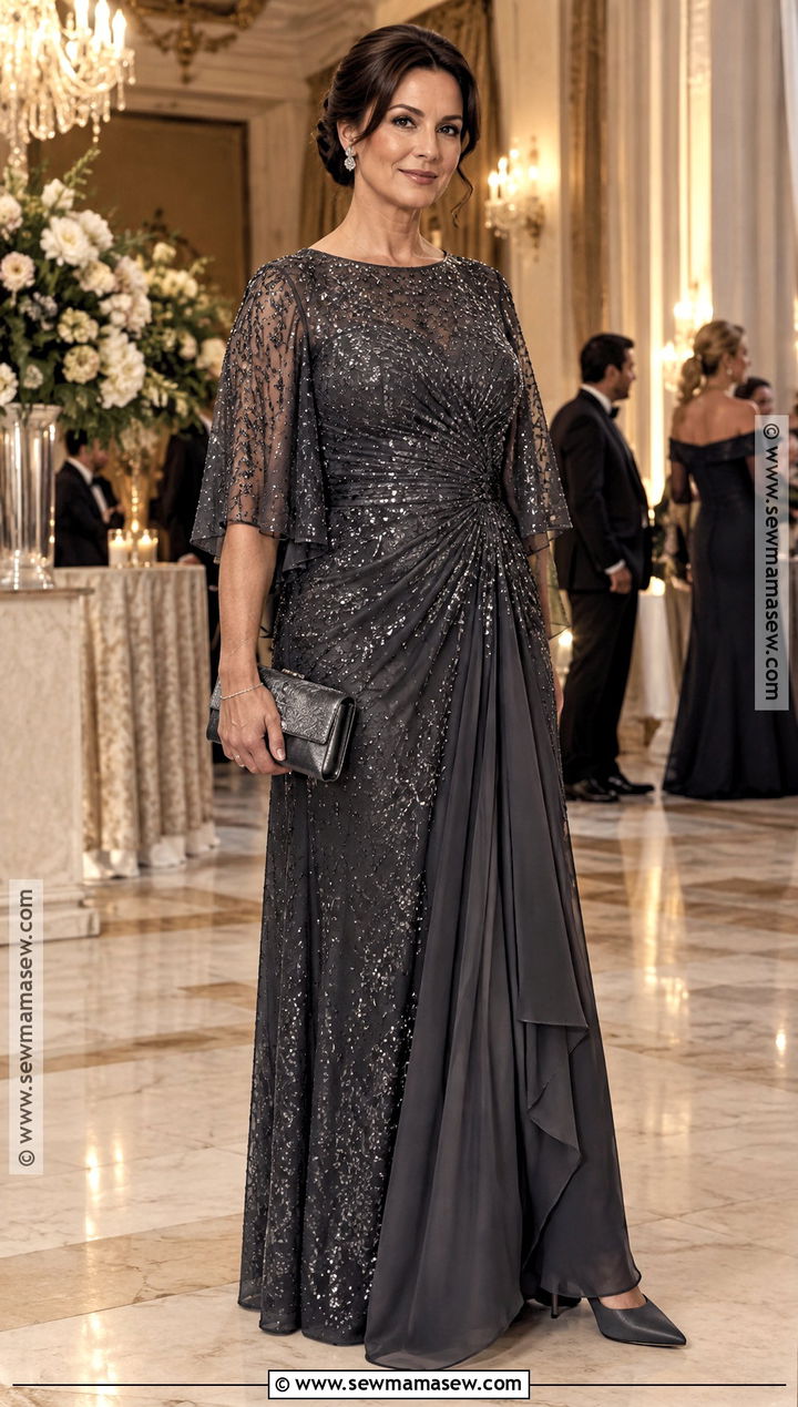 Charcoal Sequin Mother Of The Bride Dress - 15 Mother Of The Bride Dresses For Fall Wedding