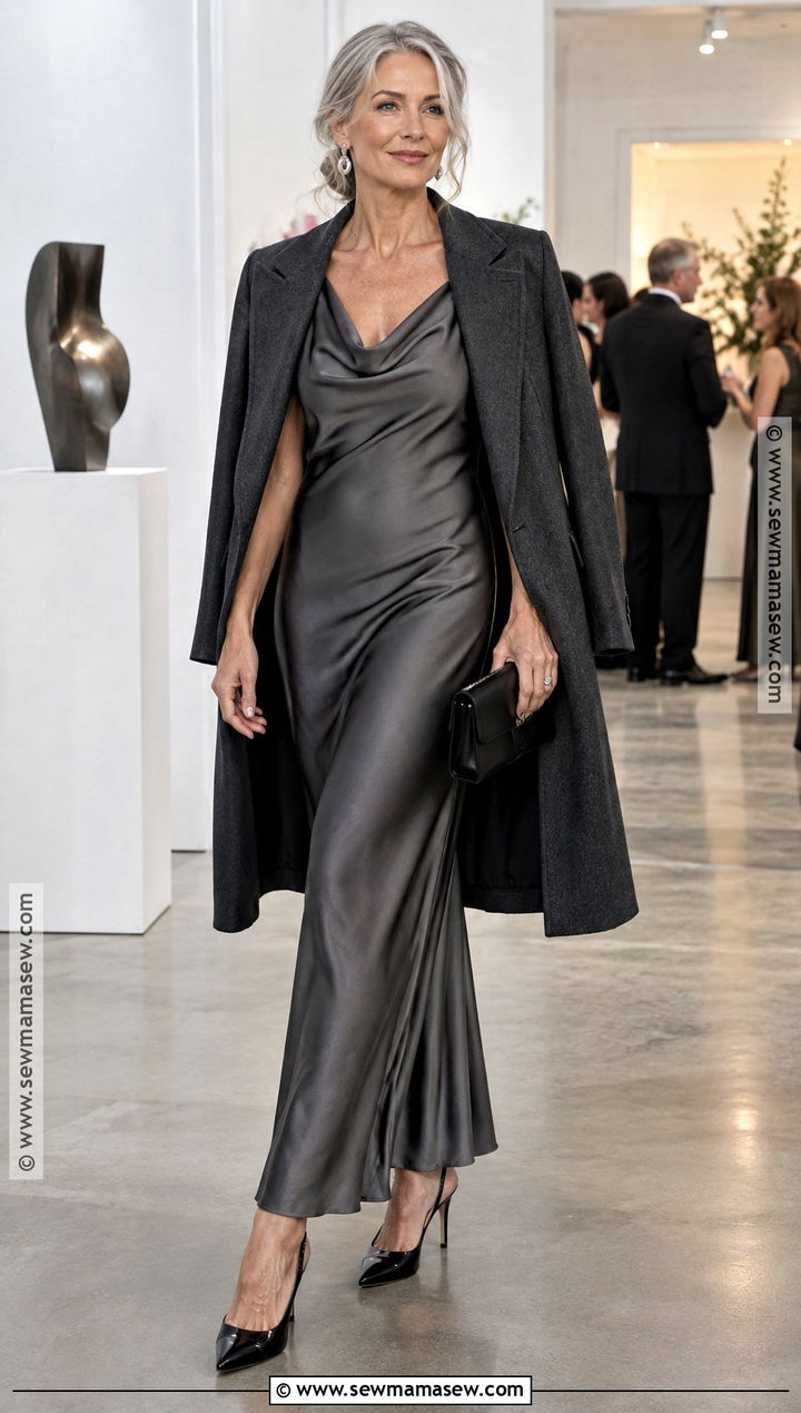 Charcoal Silver Formal Dress Outfit - 15 october wedding dress ideas