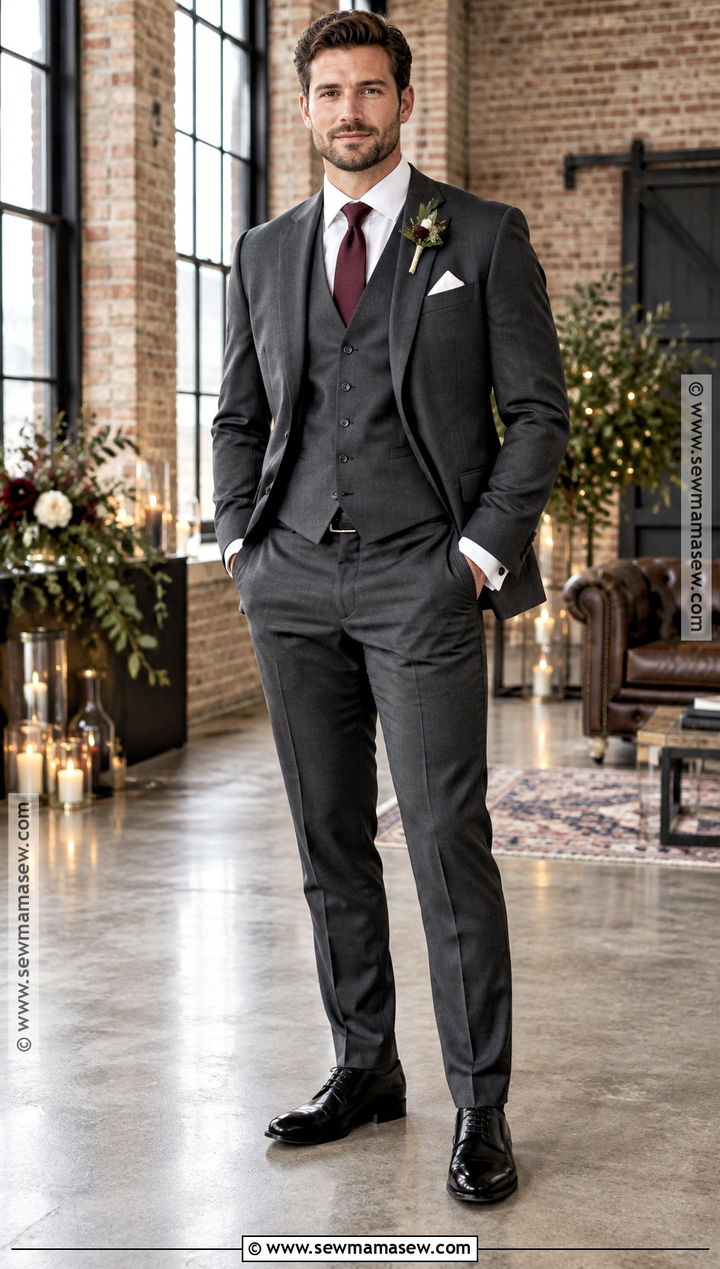 Charcoal Three Piece Suit For A November Wedding - 15 november wedding groom attire ideas