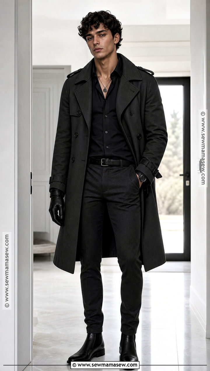 Charcoal Trench Coat Vampire Outfit - 30 modern vampire outfit ideas for men