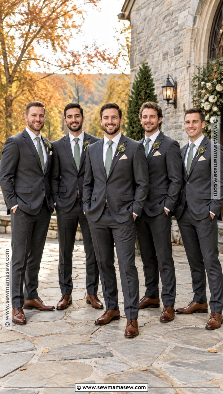 Charcoal Wool Groomsmen Attire - 15 groomsmen attire rustic fall ideas