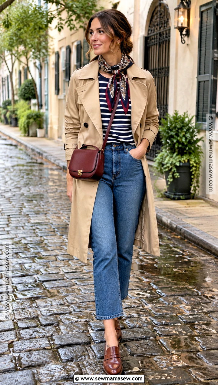 Charleston Fall Trench Coat And Cropped Jeans Outfit - 20 Charleston Fall Outfits