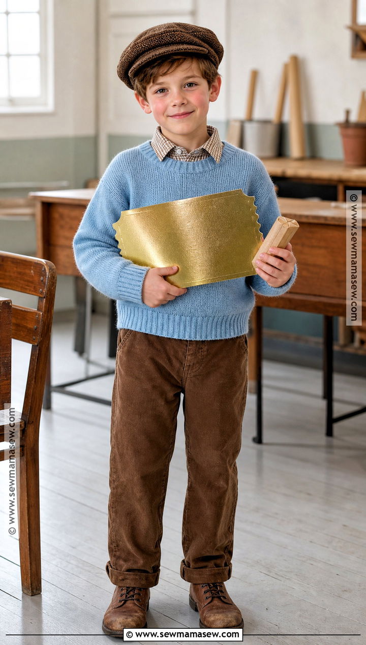 Charlie Bucket Costume With Golden Ticket - 30 boys book character costumes