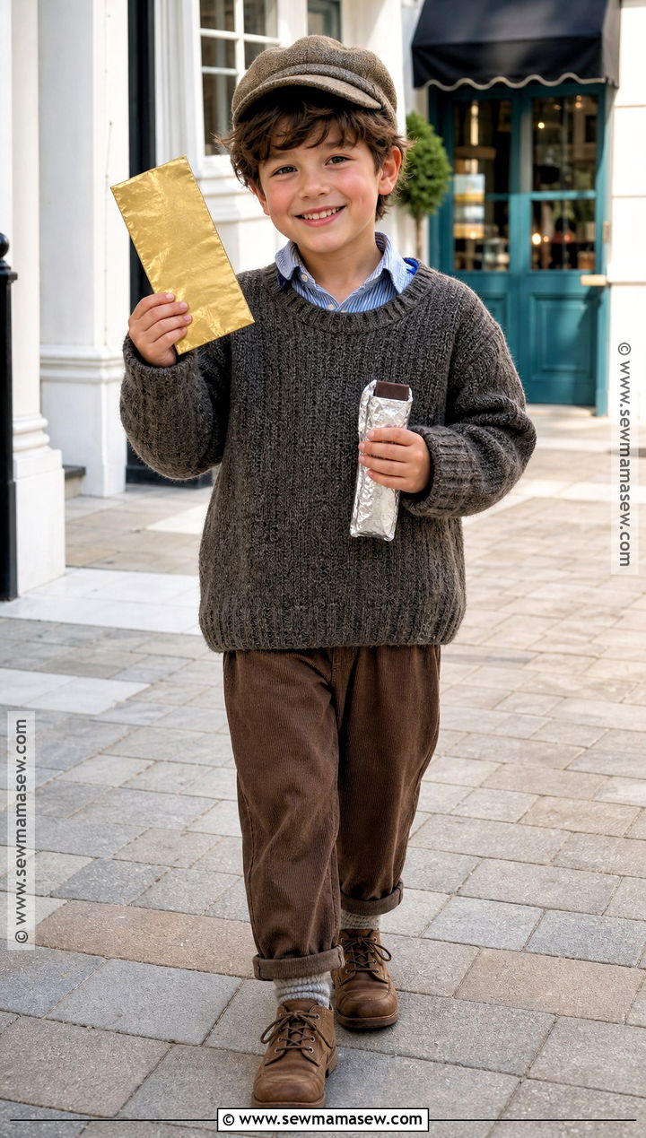 Charlie Bucket Costume With Golden Ticket - 30 easy book character costumes for kids