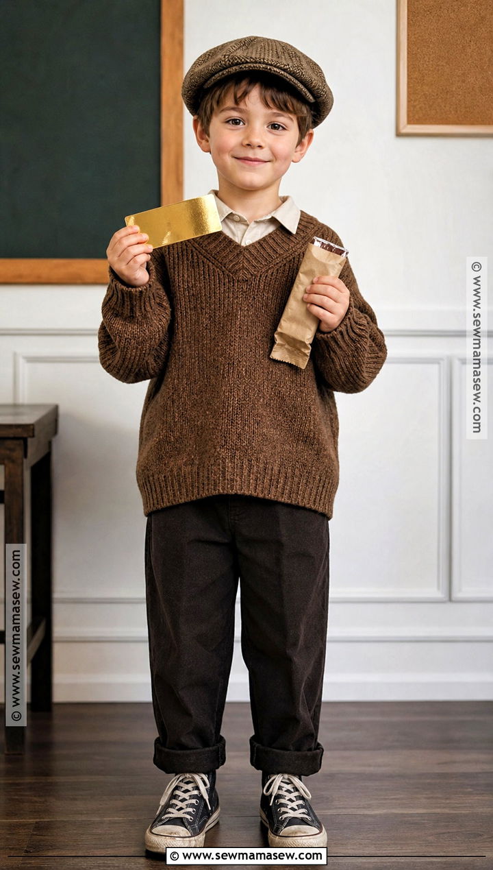 Charlie Bucket Costume With Golden Ticket - 30 book character dress up day ideas