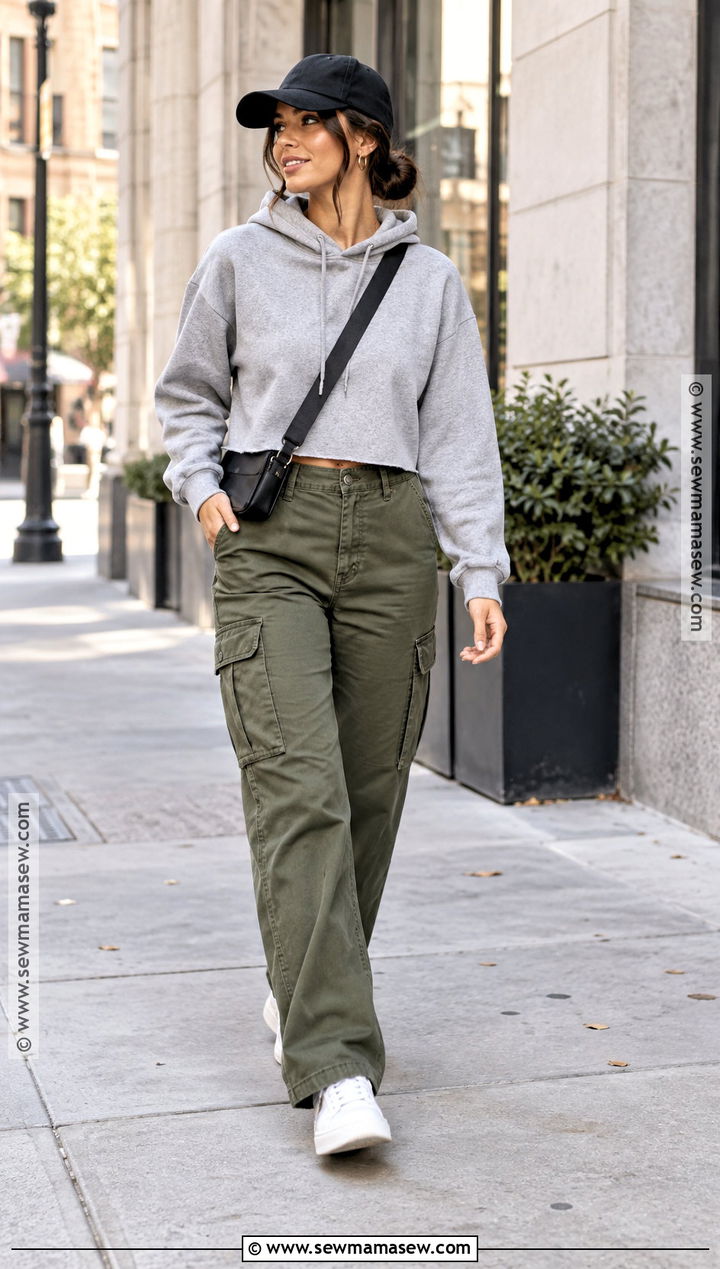 Cheap Fall Hoodie and Cargo Pants Outfit - 15 cheap fall clothes for women
