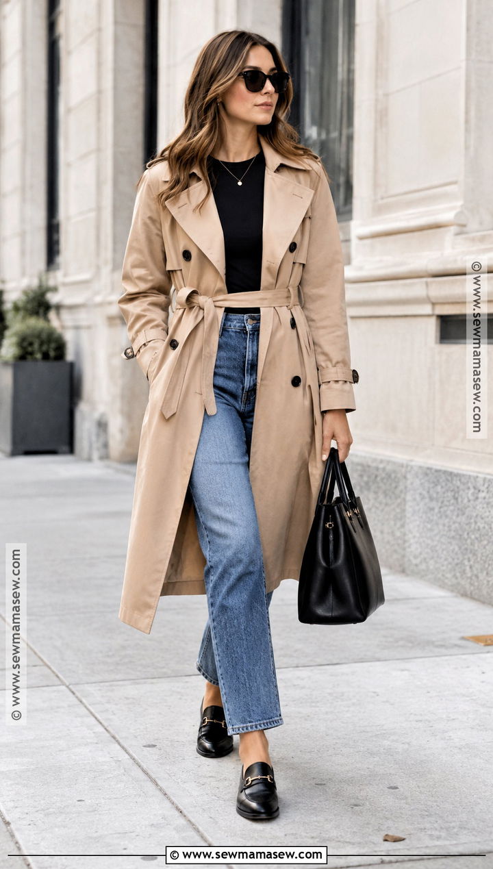 Cheap Fall Trench Coat and Jeans Outfit - 15 cheap fall clothes for women
