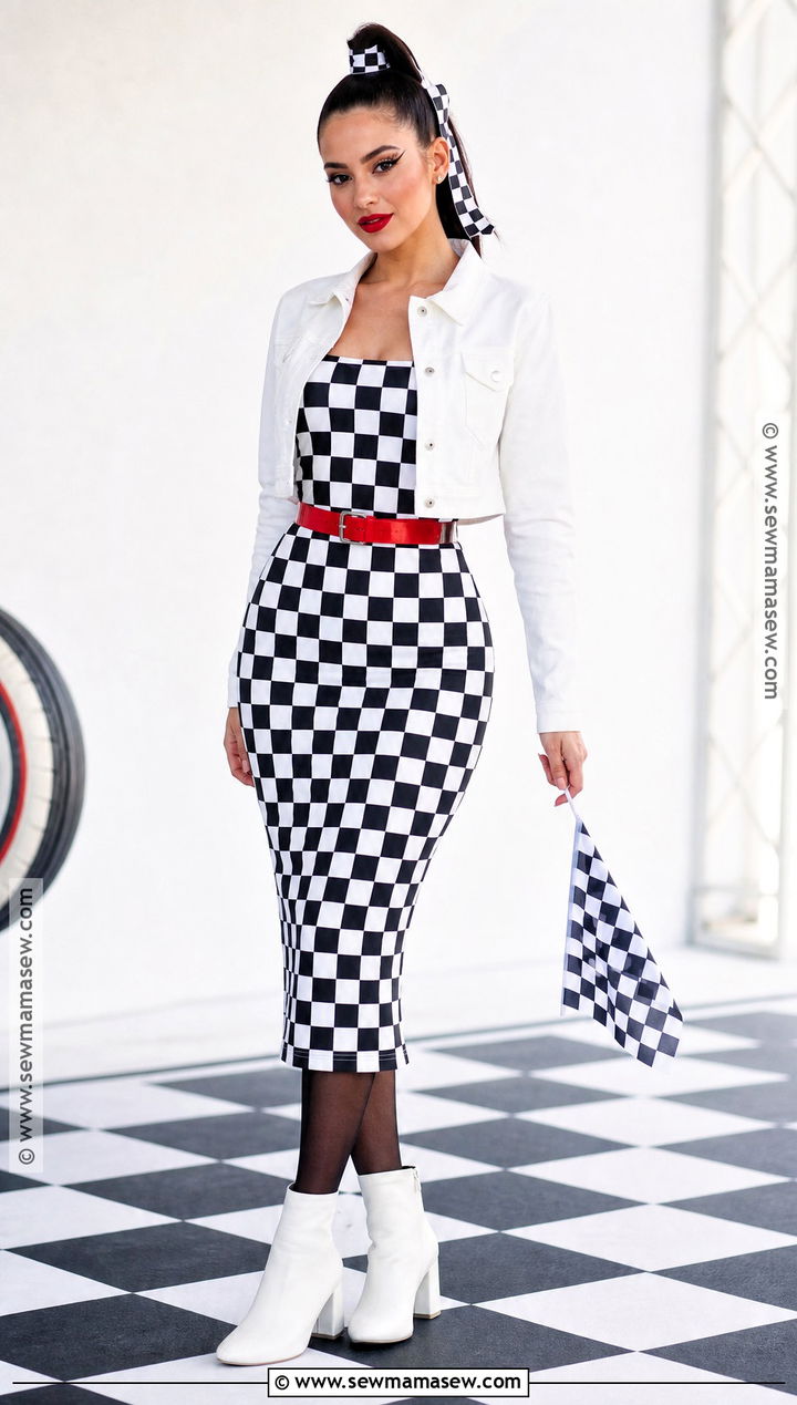 Checkered Flag F1 Costume - 30 F1 Halloween Costume Ideas for Women