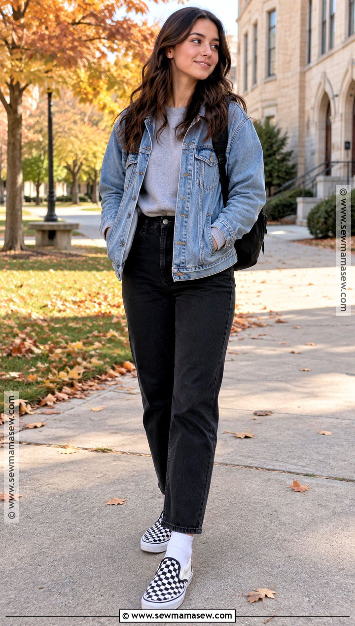 Checkered Vans With Black Jeans - 20 vans outfit fall ideas
