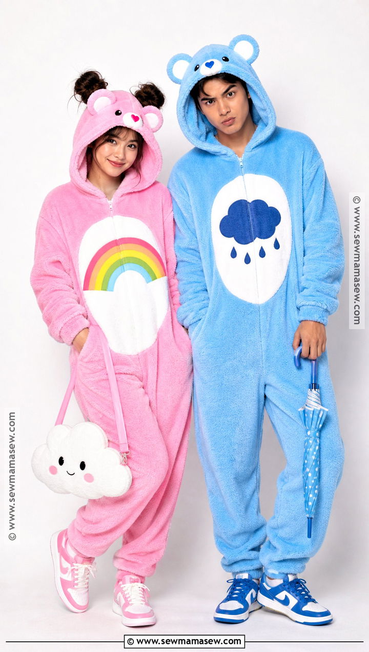 Cheer Bear And Grumpy Bear Couple Costume - 30 care bears halloween costume ideas