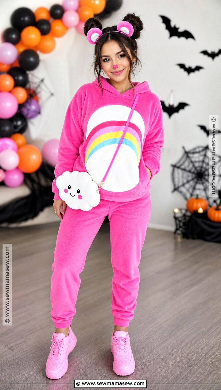 Cheer Bear Costume With Rainbow Belly Badge - 30 care bears halloween costume ideas