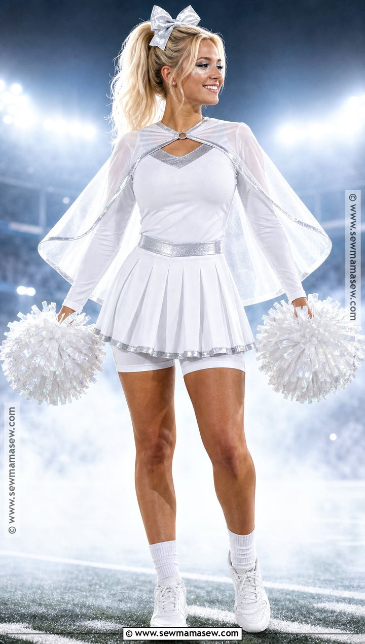 Cheerleader Ghost Outfit With Pom Poms - 35 Ghost Outfit Ideas