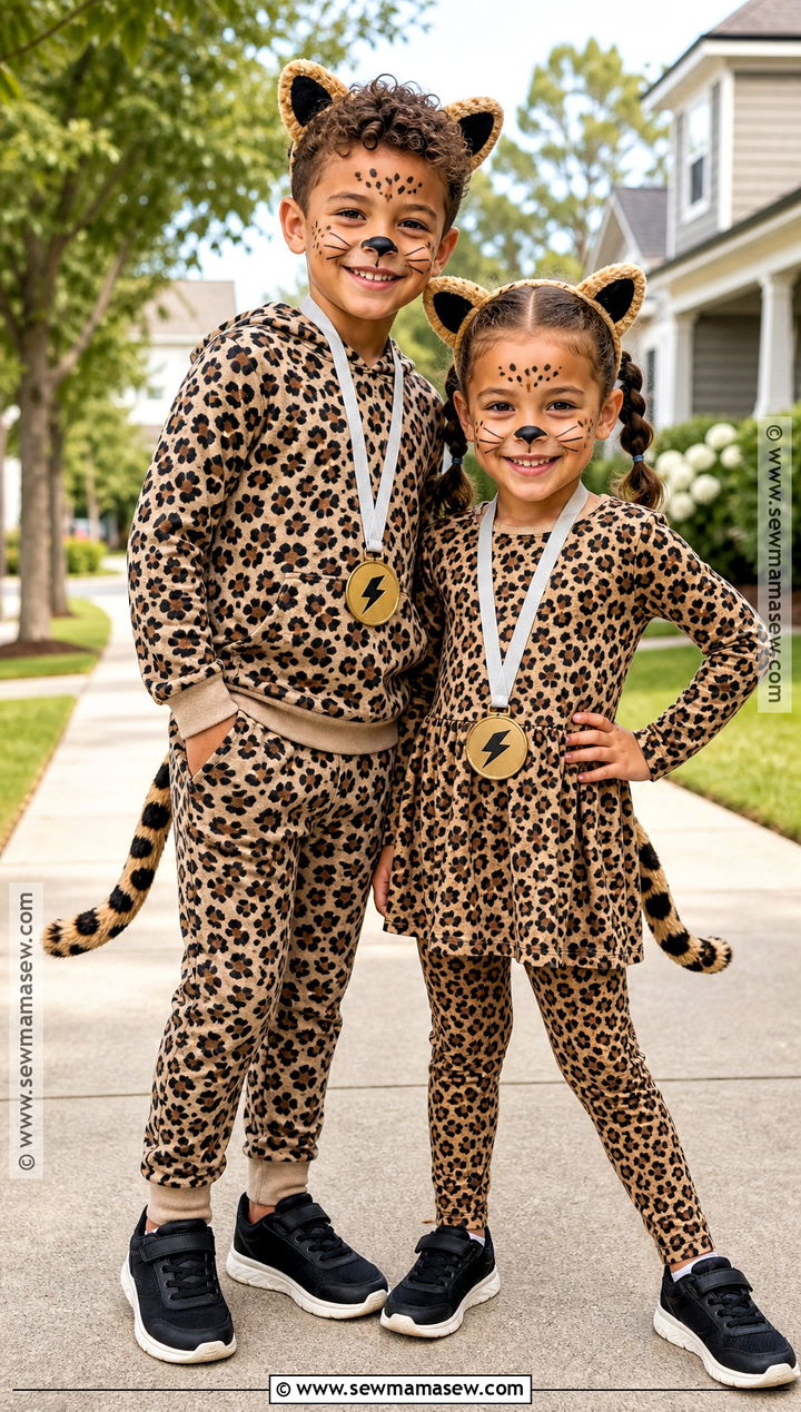 Cheetah Sibling Costume - 45 cheetah halloween costume ideas